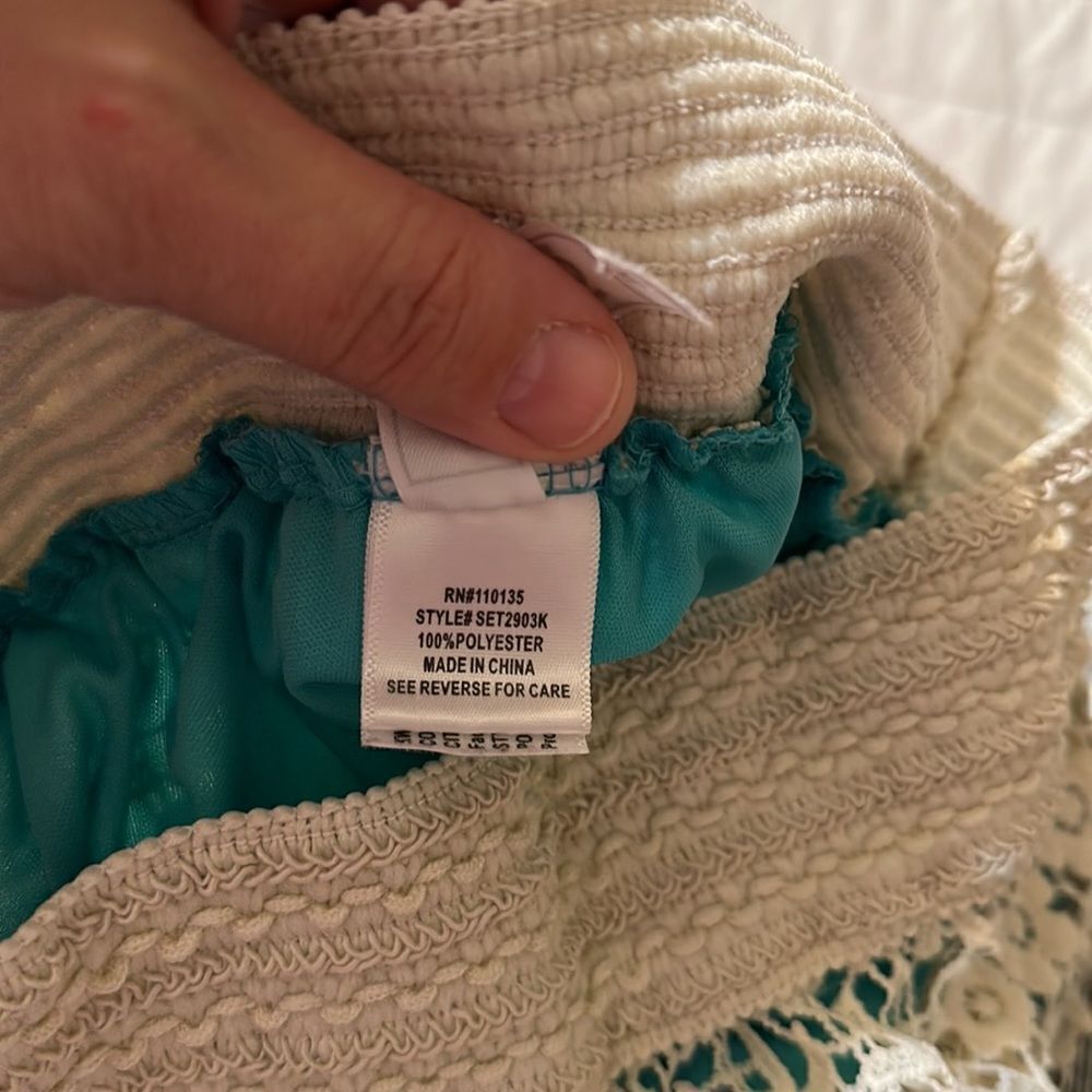 Beauties XL Ivory Teal Lace Skort - Picture 8 of 9